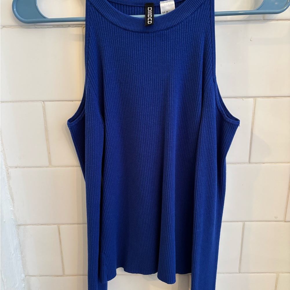 H&M Vibrant Blue Cold Shoulder Top